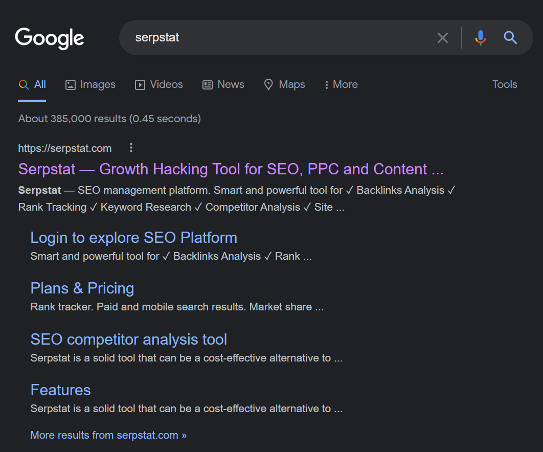Navigational Search Query: Searching for the brand's website