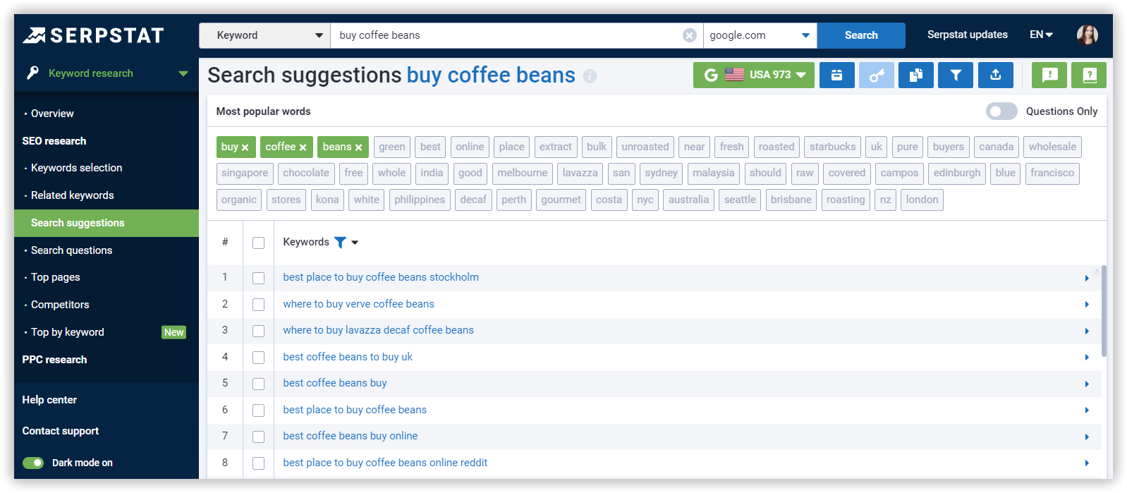 Serpstat Keyword Research → Search Suggestions Serpstat Keyword Research → Search Suggestions