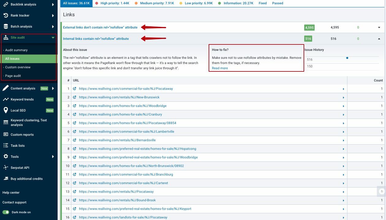 Serpstat Technical Website SEO Audit Tool