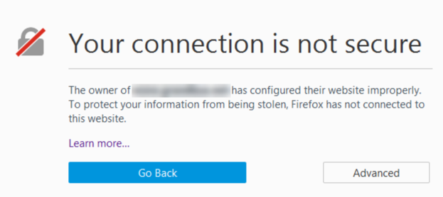 Unsecured connection without SSL certificate