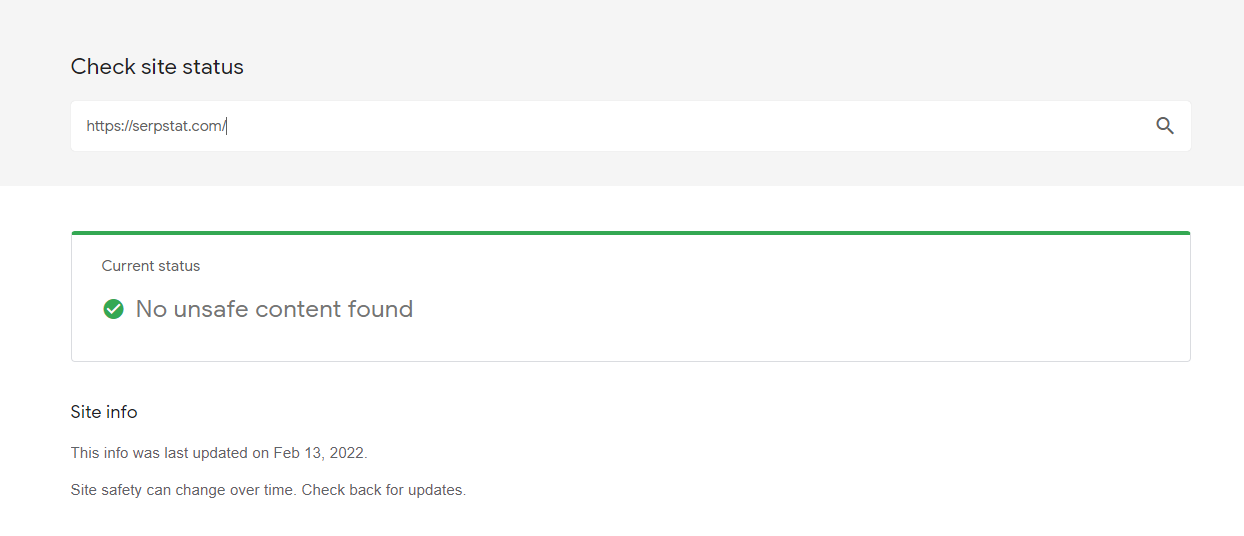 Safe Browsing tool by Google