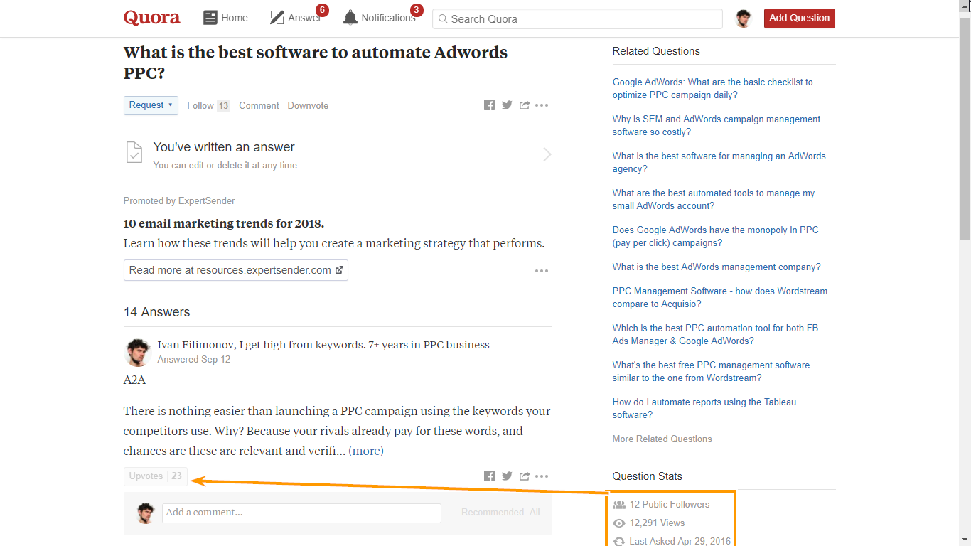 Лучшие ответы на Quora поднимаются в ленте и становятся популярными