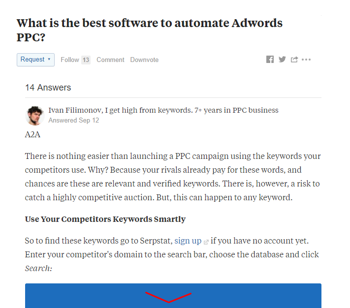 На Quora набирают высокие рейтинги развернутые и структурированные ответы