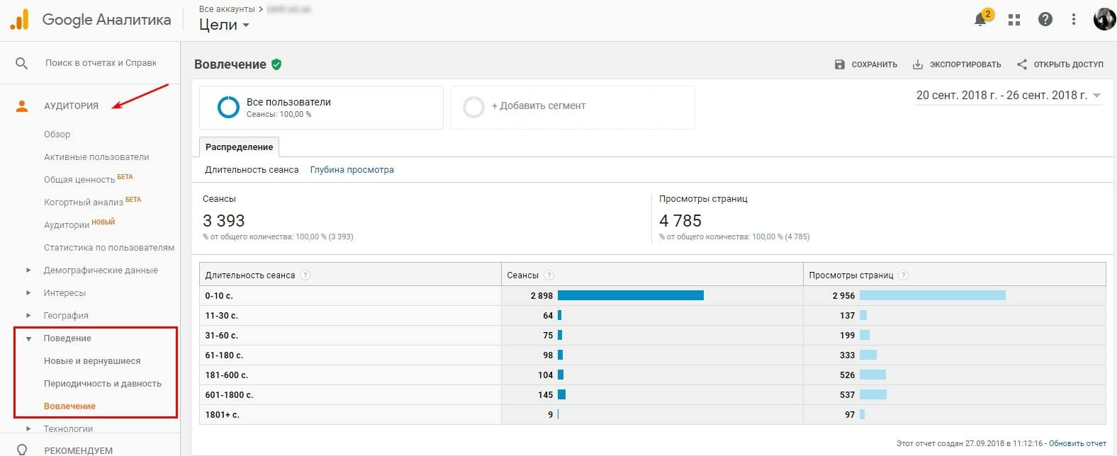 Вовлечение посетителей в Google Analytics