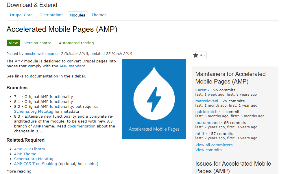 Плагин Accelerated Mobile Pages (AMP) для Drupal
