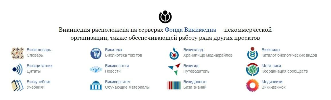 Википедия и проекты фонда Викимедиа