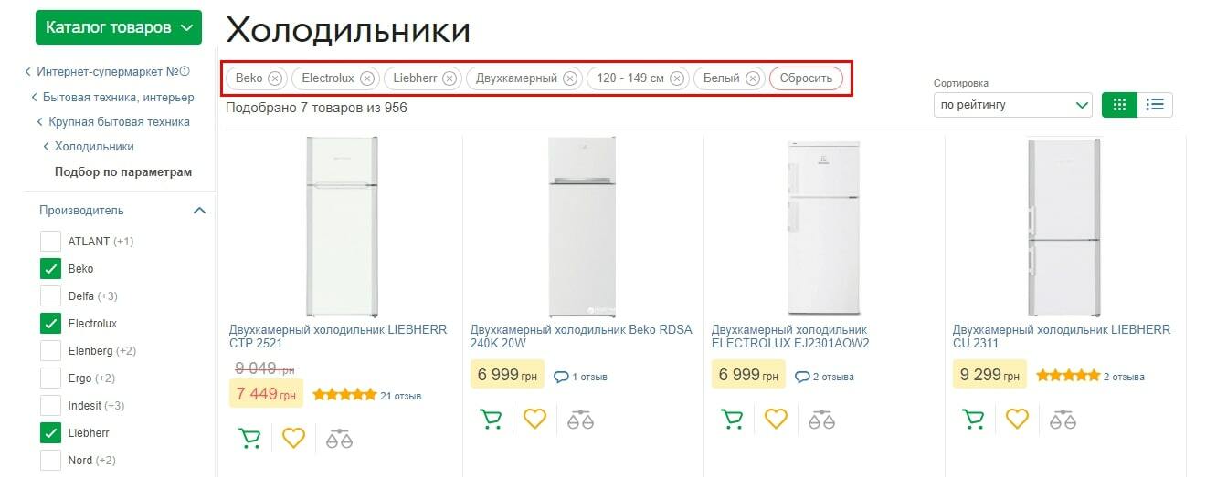 Атрибутивные хлебные крошки пример