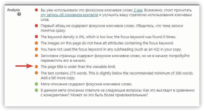 Метатег Title в плагине Yoast SEO для WordPress.
