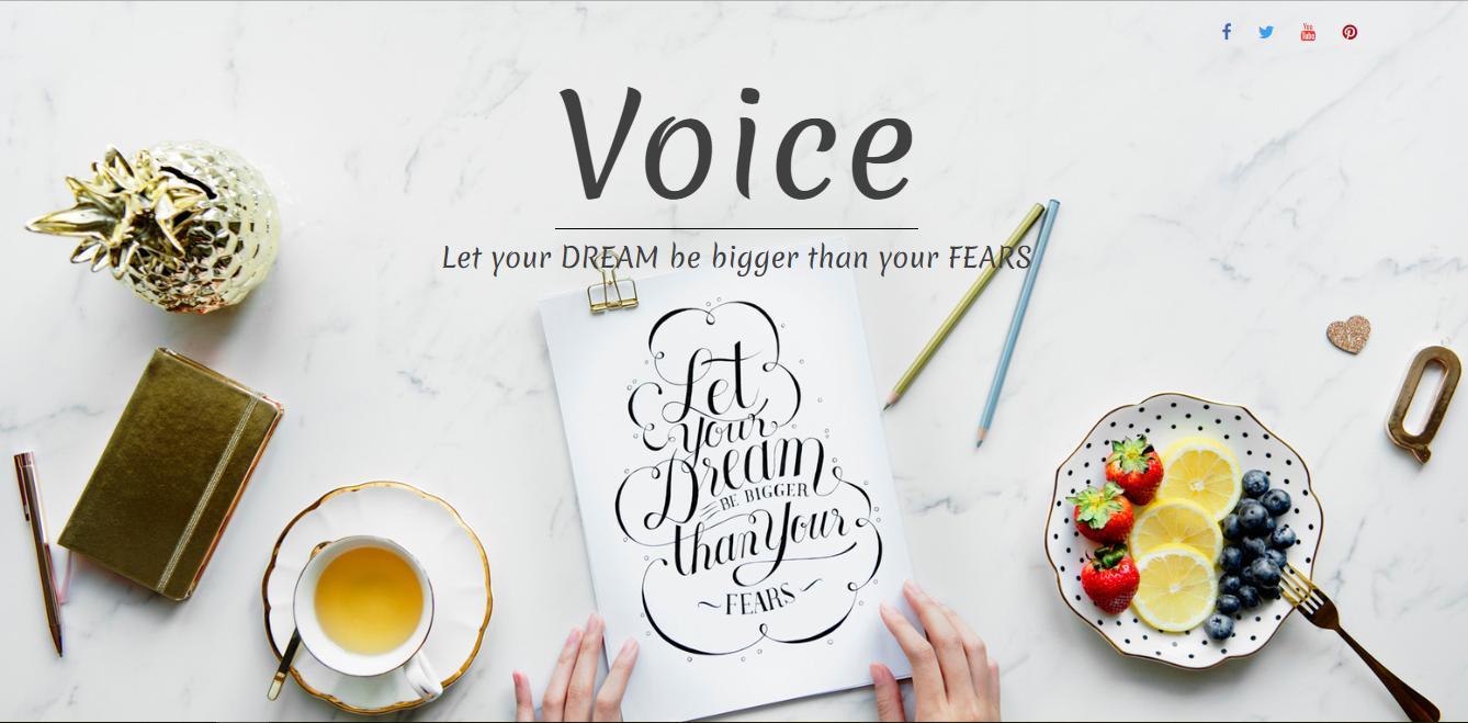 Бесплатный необычный шаблон блога Voice Blog для WordPress - 1