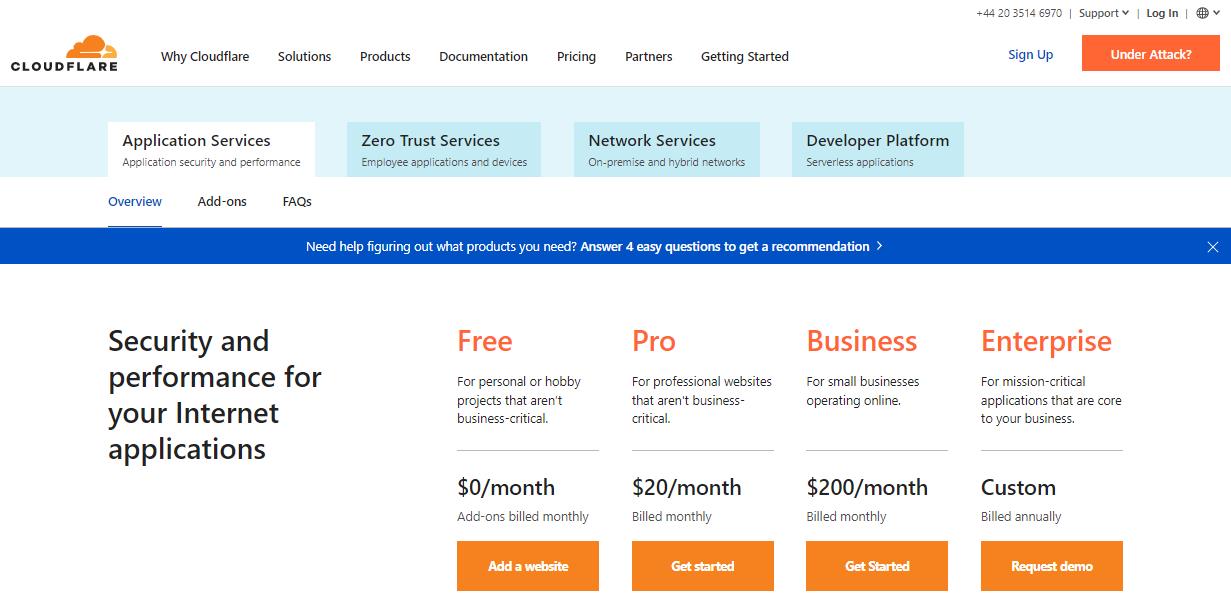 Cloudflare для WordPress: тарифные планы