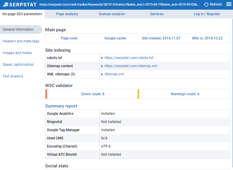 Neue Version von Serpstat Website SEO Checker und weitere Updates 16261788326802