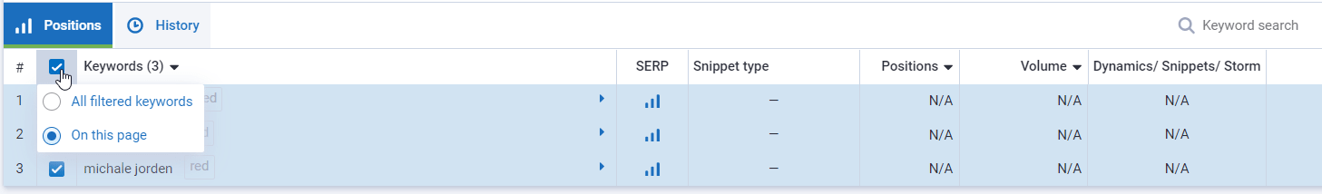  a new possibility to delete all keywords