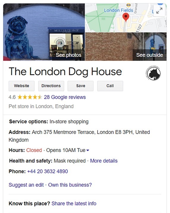Local Knowledge Panel on Google