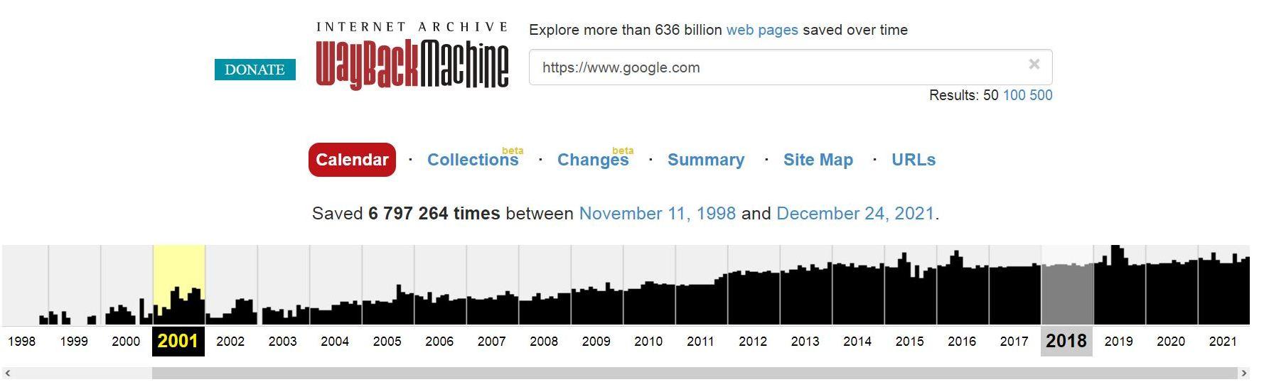 Analiz kontenta v web.archive.org