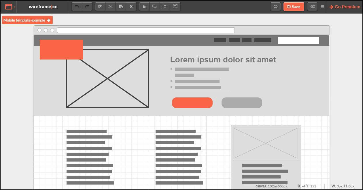 Онлайн-сервис создания прототипов Wireframe / создать макет сайта online
