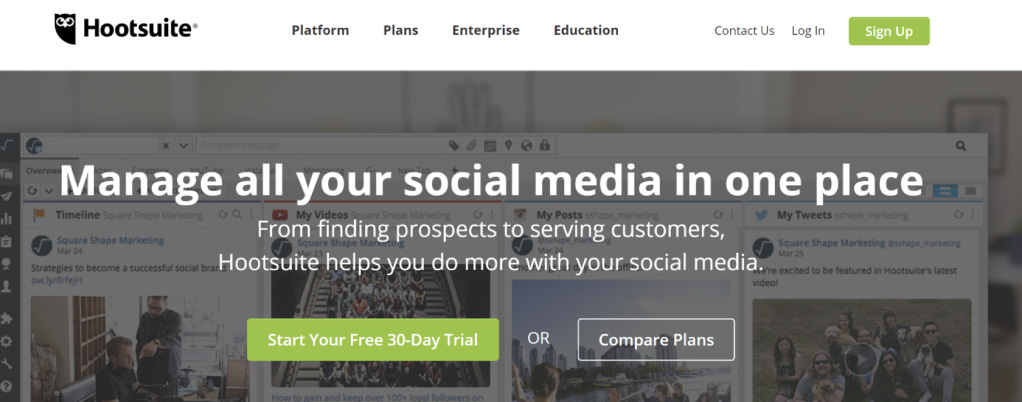 hootsuite navigation example