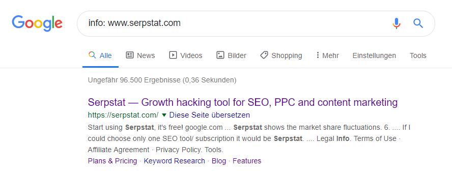 wie finde ich Mirror einer Webseite bei Google