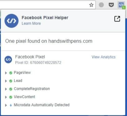 Facebook Pixel Helper