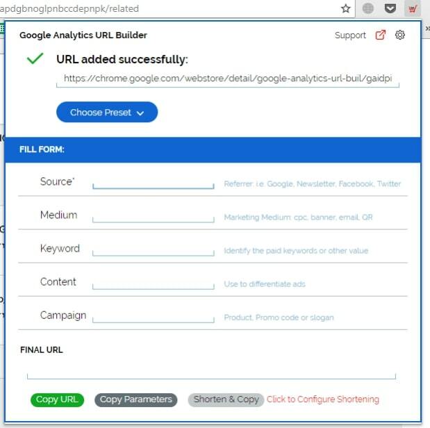 Google Analytics URL Builder