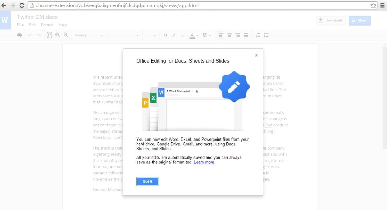 Office Editing For Docs, Sheets, and Slides