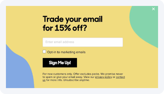 Popup banner for lead generation