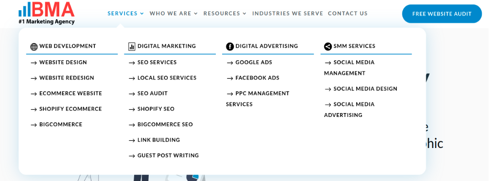site's navigation