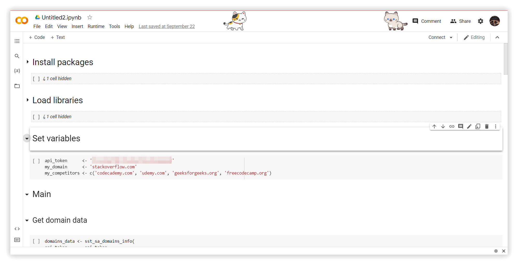 Variables on R