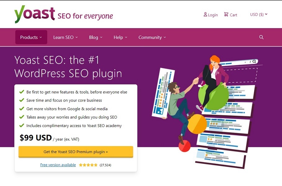 Yoast SEO Plugin homepage
