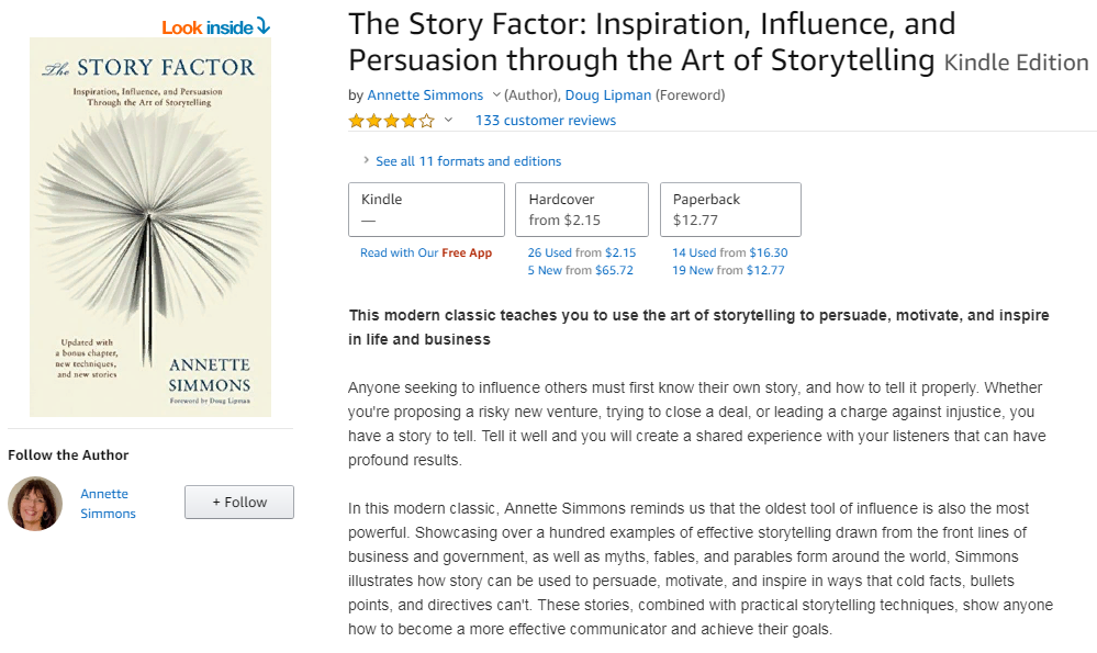 Annette Simmons "Persuasion through the Art of Storytelling" book