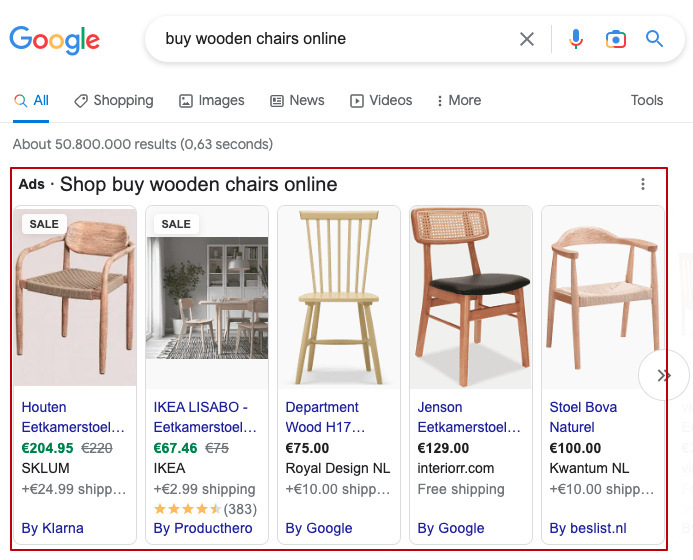 Screenshot taken on Google