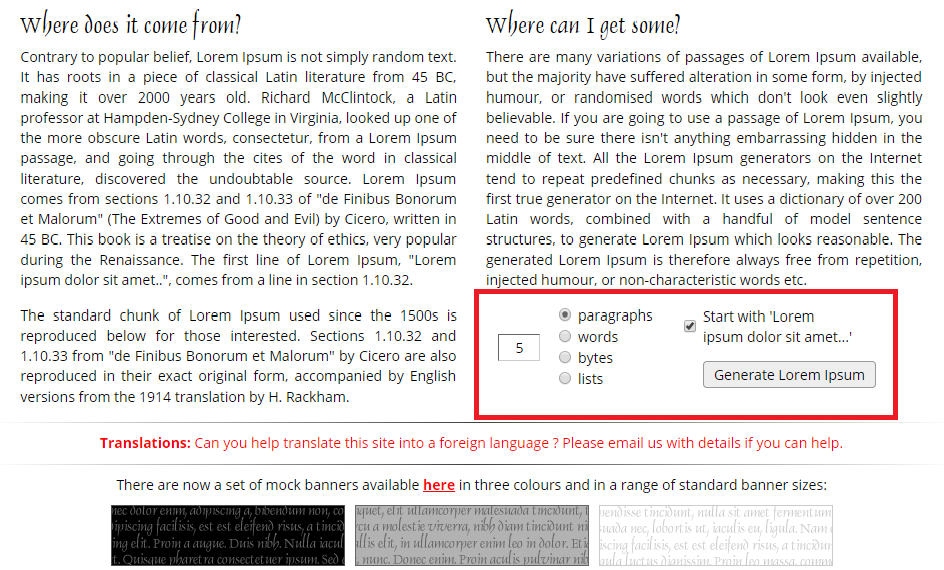 Generator Lorem Ipsum