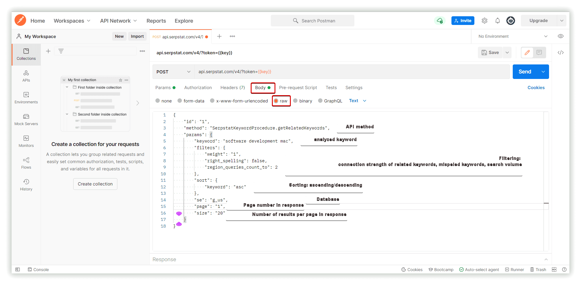 API parameters