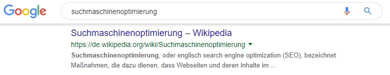 Snippet in Google-Suchergebnissen